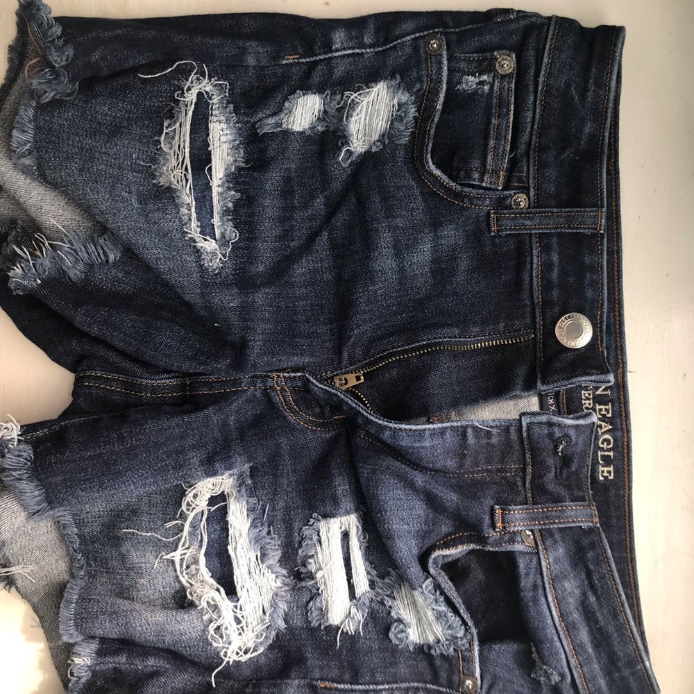 American Eagle Distressed Dark Denim Shorts